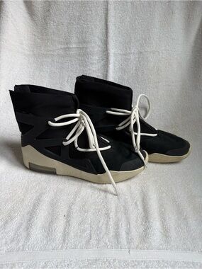 Fear of God Black High-Top Sneakers with Cream Sole